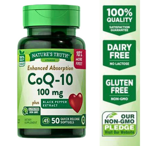 Enhanced Absorption CoQ-10 Plus Pepper Extract (Natures Truth) 50 Softgels