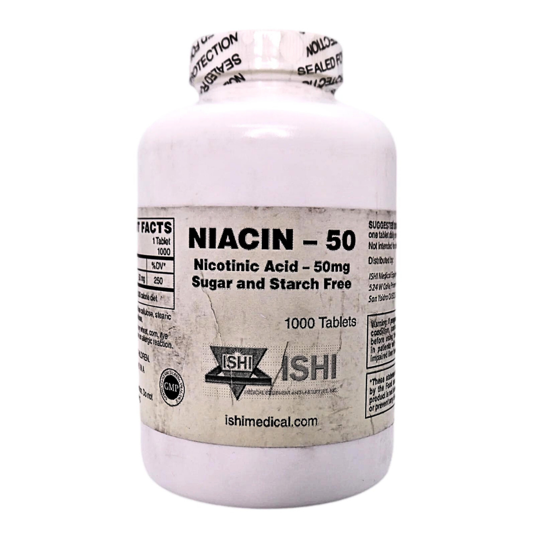 NIACIN Nicotinic Acid 50mg (Ishi Medical)